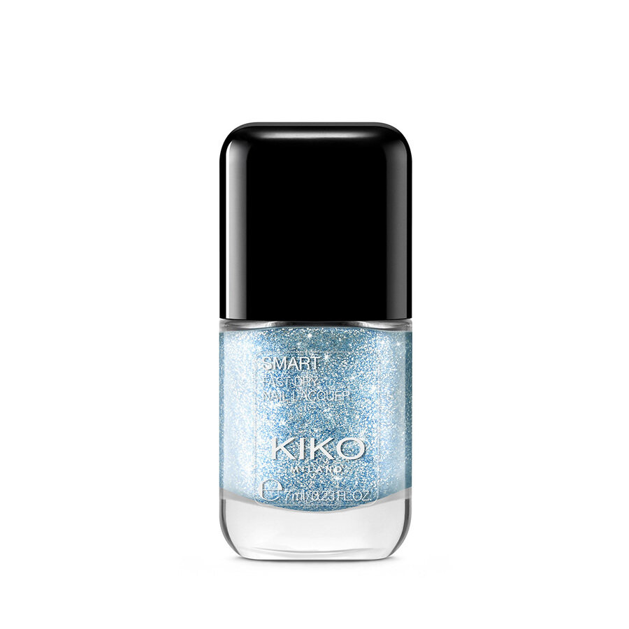 

Smart Nail Lacquer Biodegradable Glitter Edition, быстросохнущий лак для ногтей с биоразлагаемыми блестками, 316 Acqua Blue, 7 мл Kiko Milano