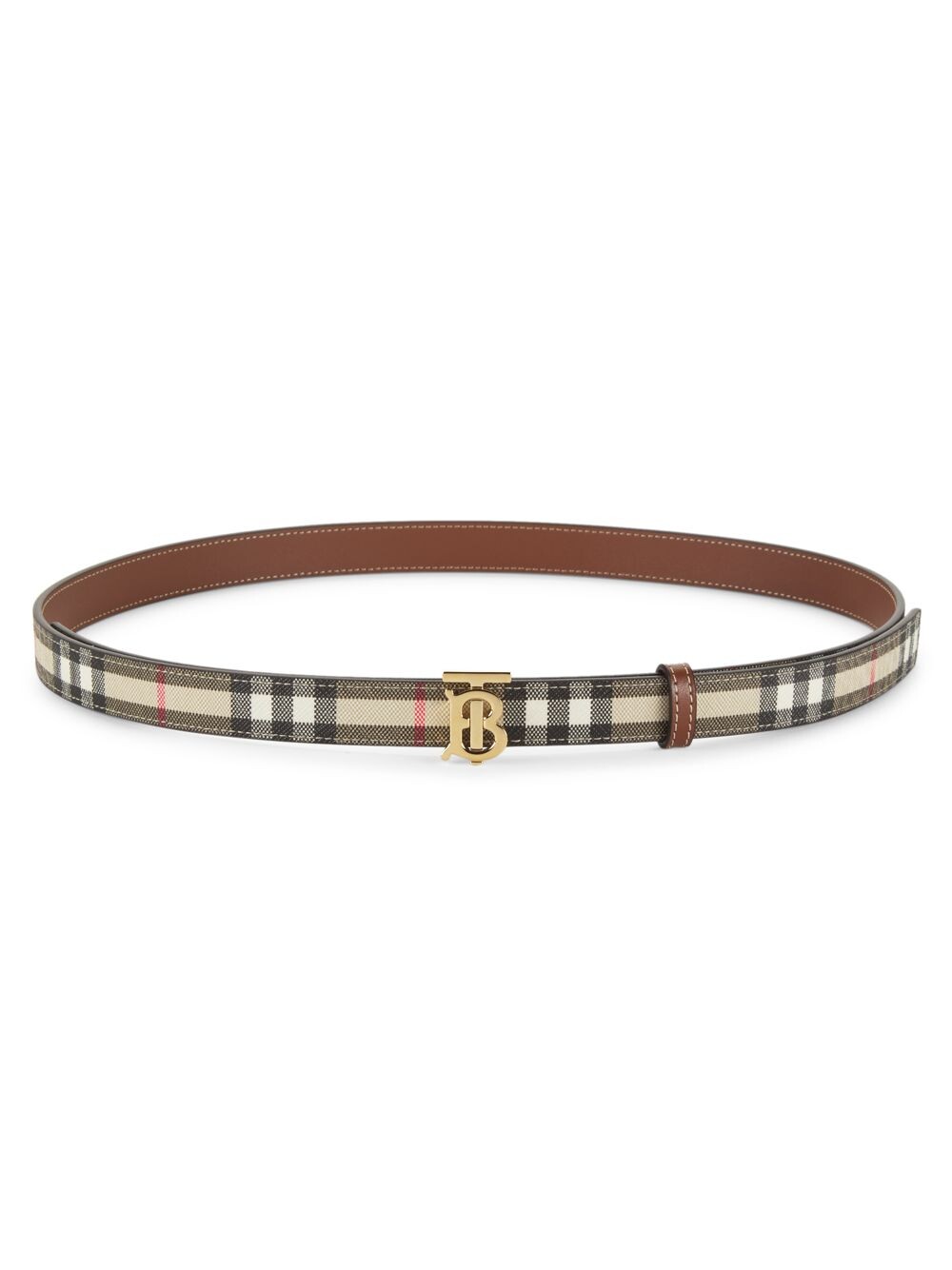 

Двусторонний клетчатый и кожаный ремень Burberry, разноцветный