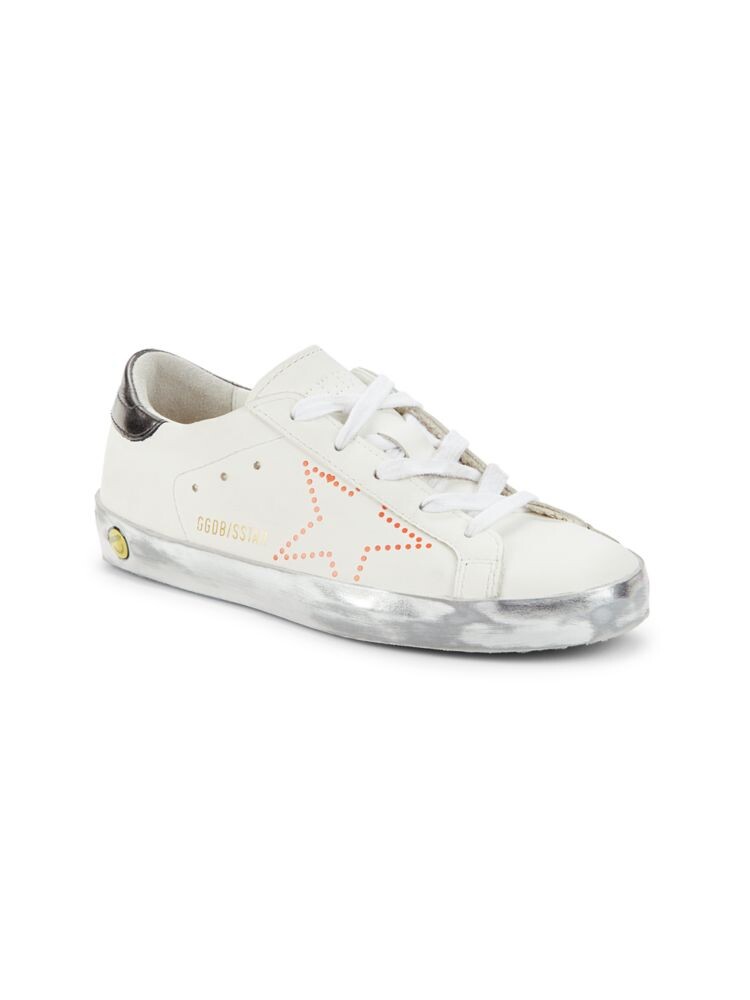 

Детские кожаные кроссовки с рисунком Golden Goose, белый
