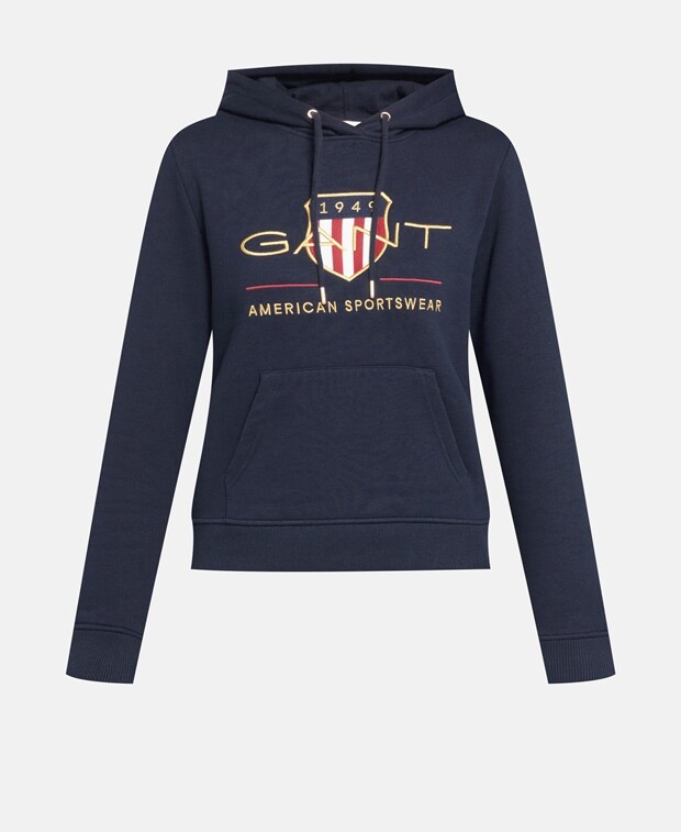 

Толстовка с капюшоном Gant, темно-синий