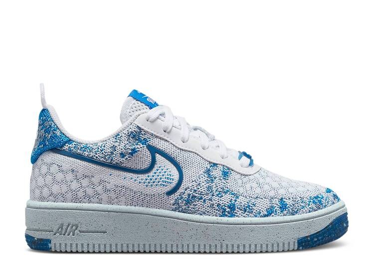 

Кроссовки Nike AIR FORCE 1 CRATER FLYKNIT GS 'WHITE DARK MARINA BLUE', белый