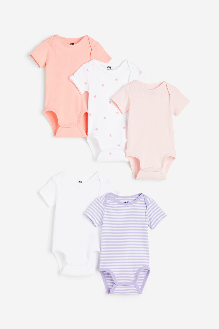 

5 пар хлопковых боди H&M, фиолетовый