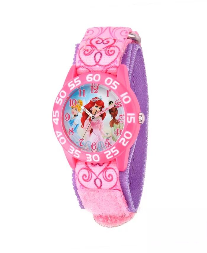 

Розовые пластиковые часы для девочек Disney Princess Time Teacher ewatchfactory, розовый