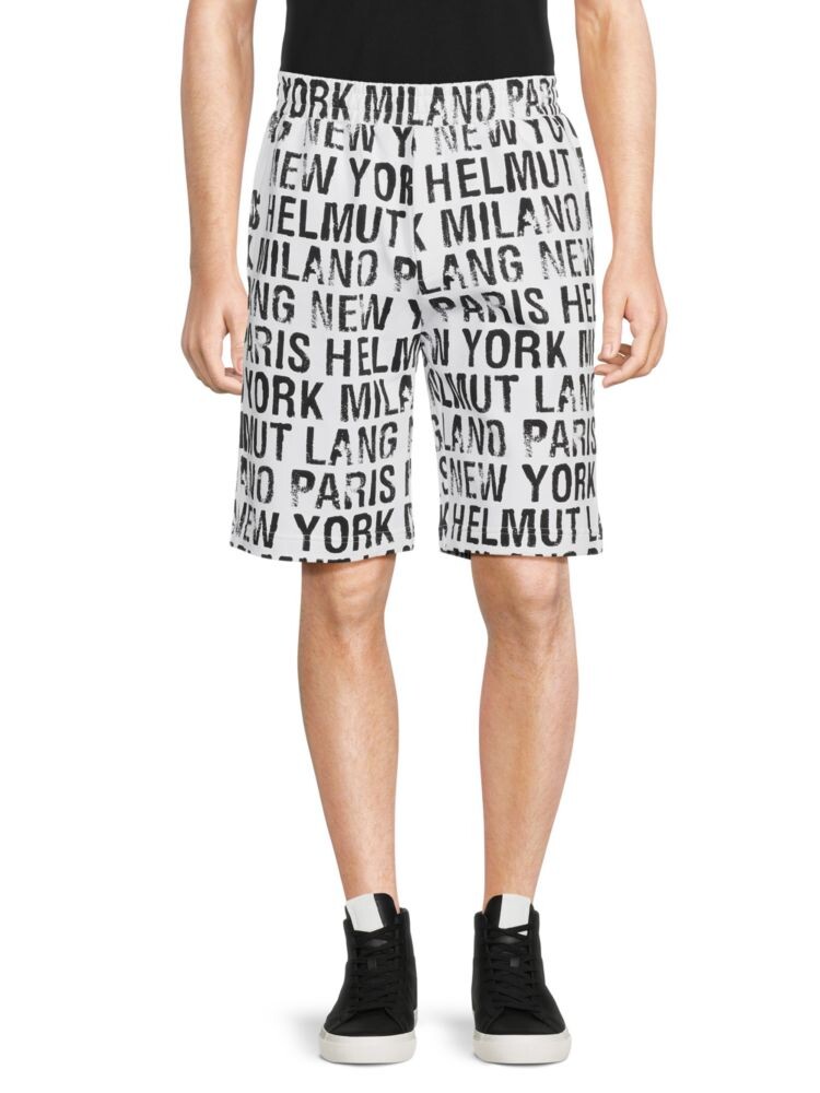 

Шорты с принтом на плоской подошве Helmut Lang, белый