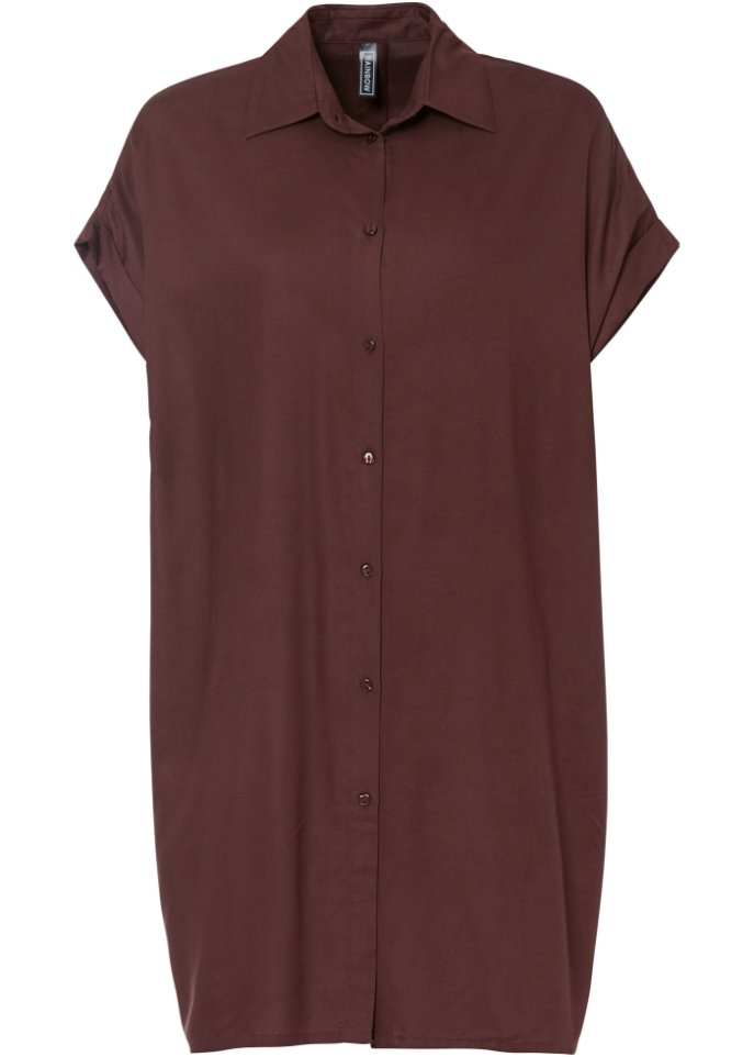 Платье-блузка из экологически чистой вискозы Rainbow, коричневый фото