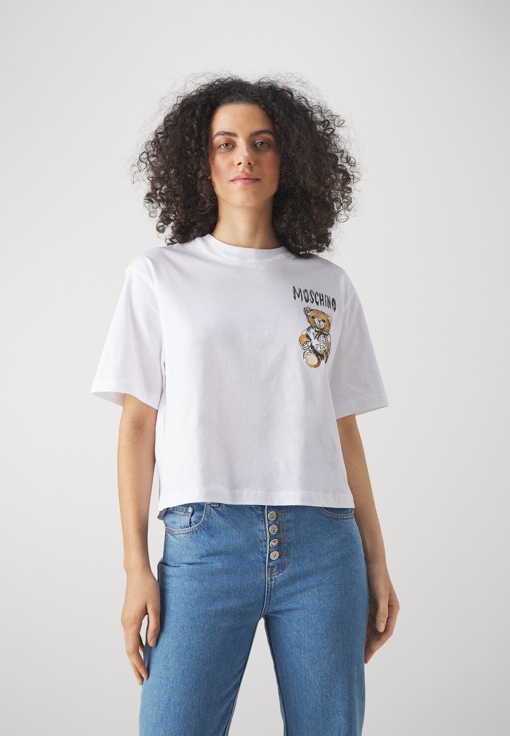 

Футболка с принтом MOSCHINO, белая, Белый