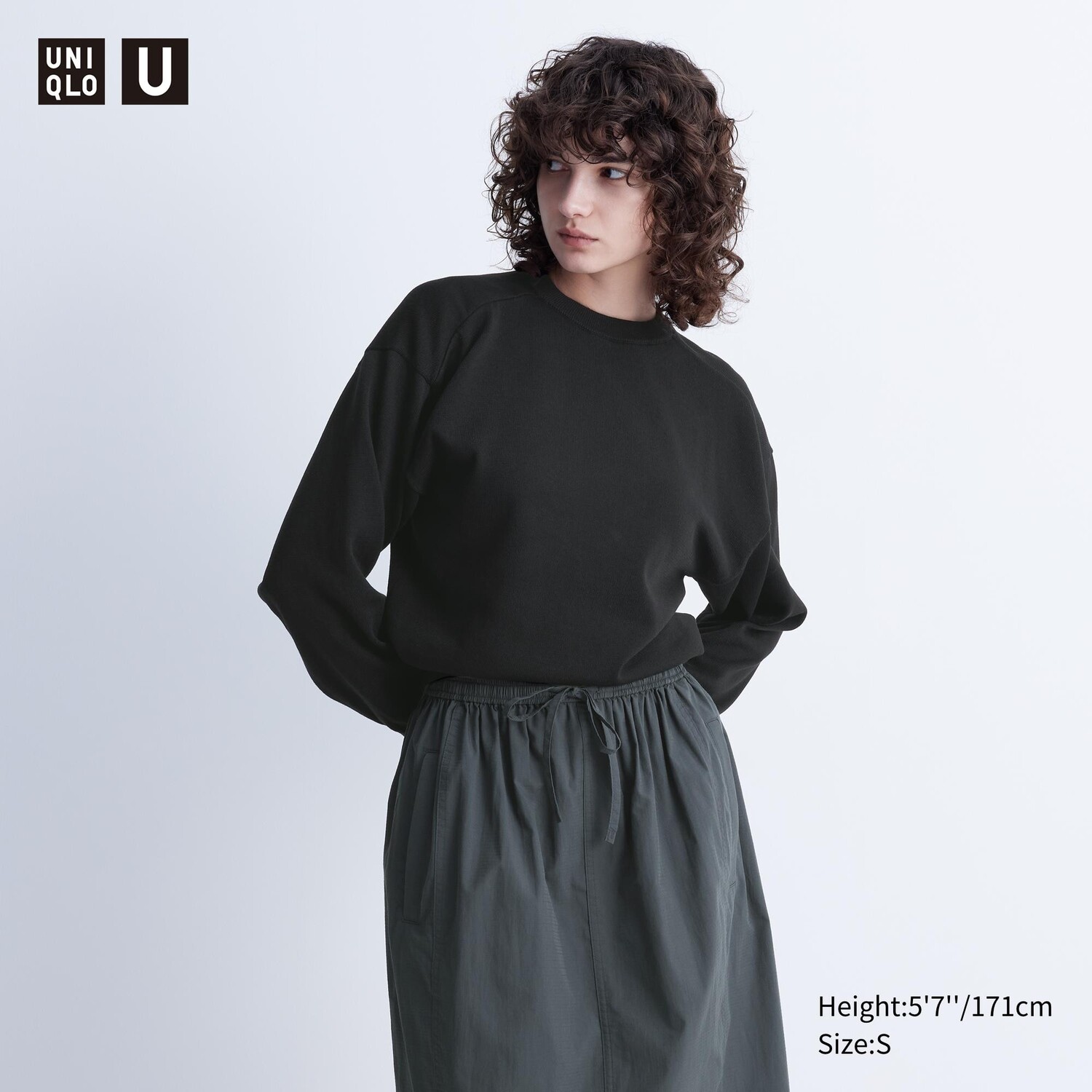 

Свитер с круглым вырезом UNIQLO, черный