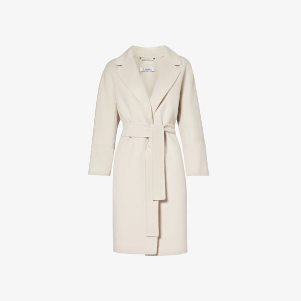 

Шерстяное пальто Arona с поясом S Max Mara, экрю