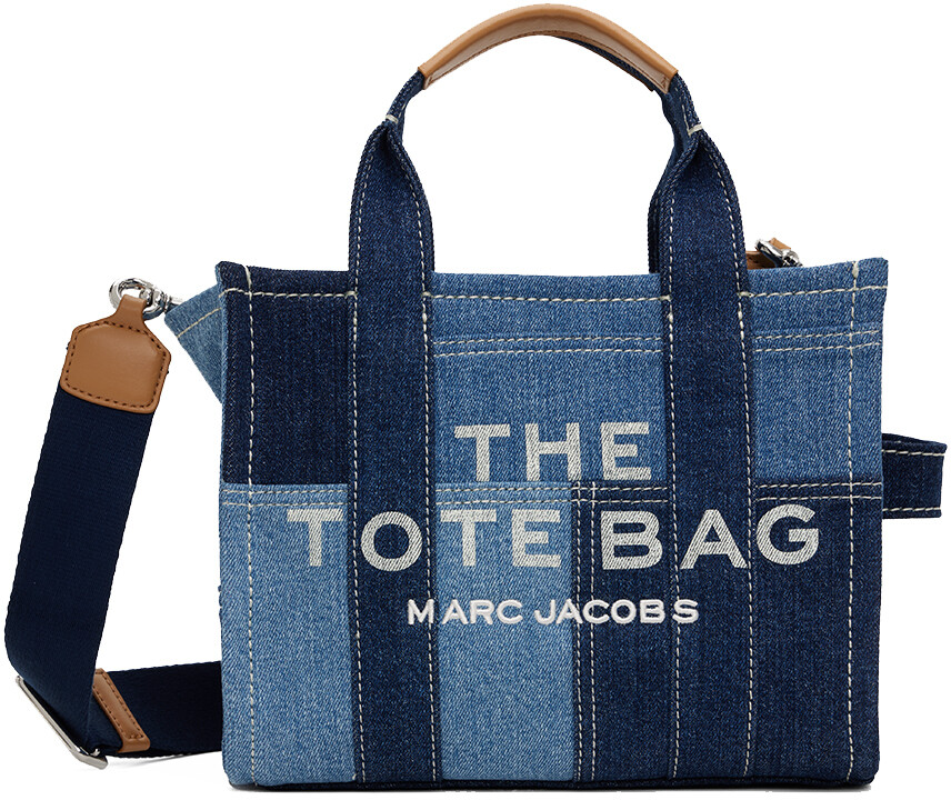 

Синяя маленькая сумка-тоут 'The Denim' Marc Jacobs