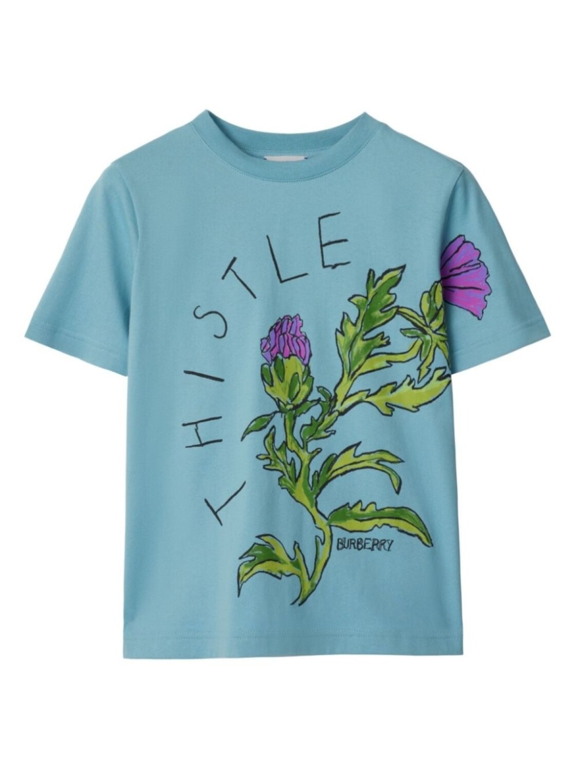 

Burberry Kids футболка из хлопка с цветочным принтом, синий