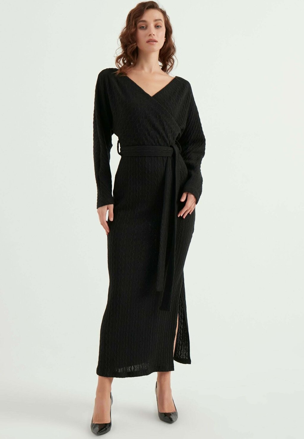 

Платье макси DOUBLE BREASTED LONG SLEEVE Herita, цвет black