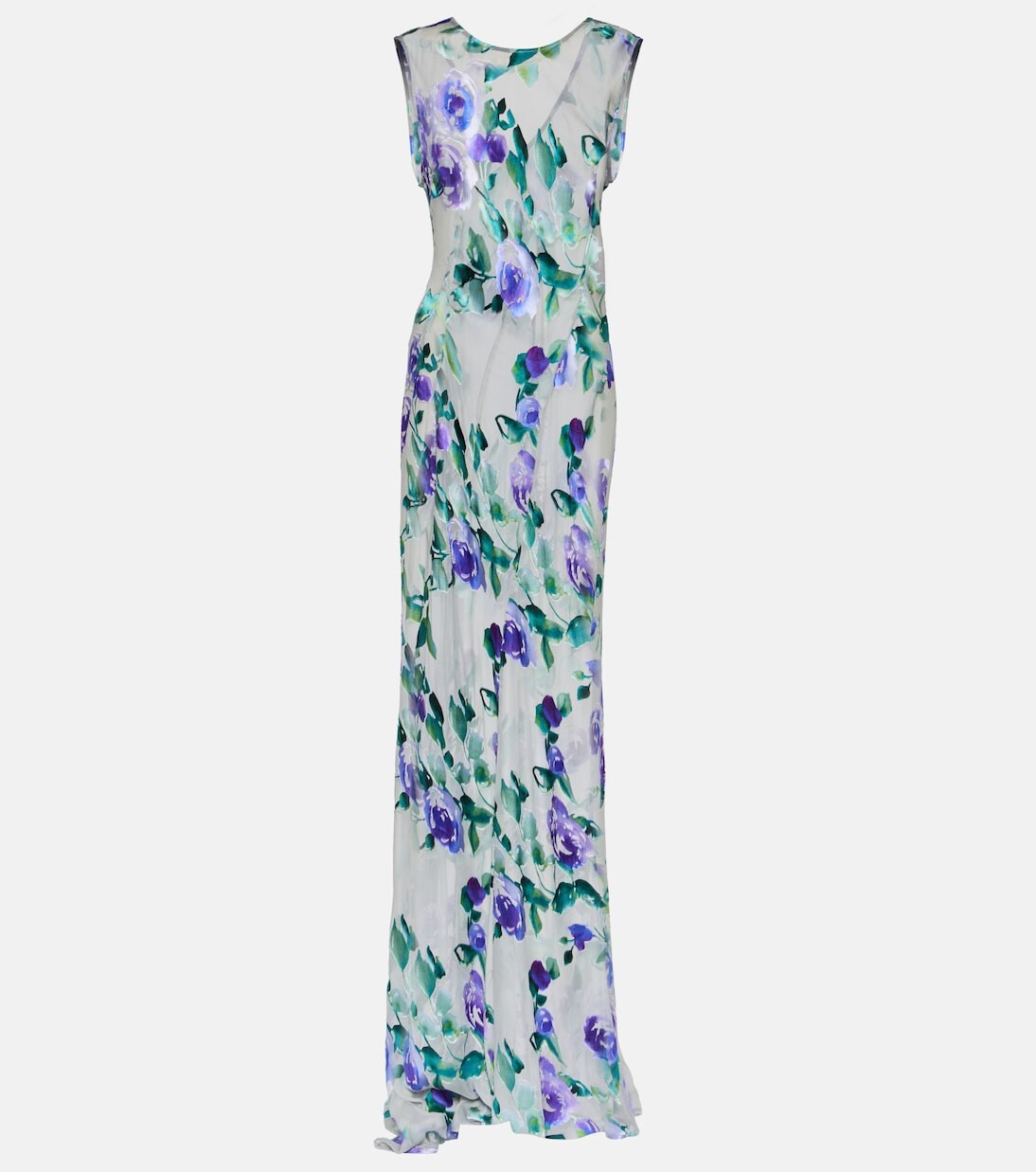 

Цветочное платье Dries Van Noten, серый