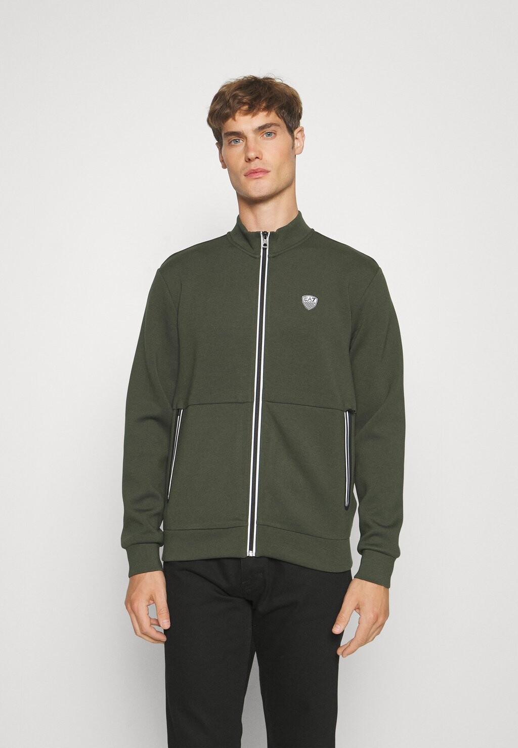 

Толстовка на молнии EA7 Emporio Armani, цвет verde scuro
