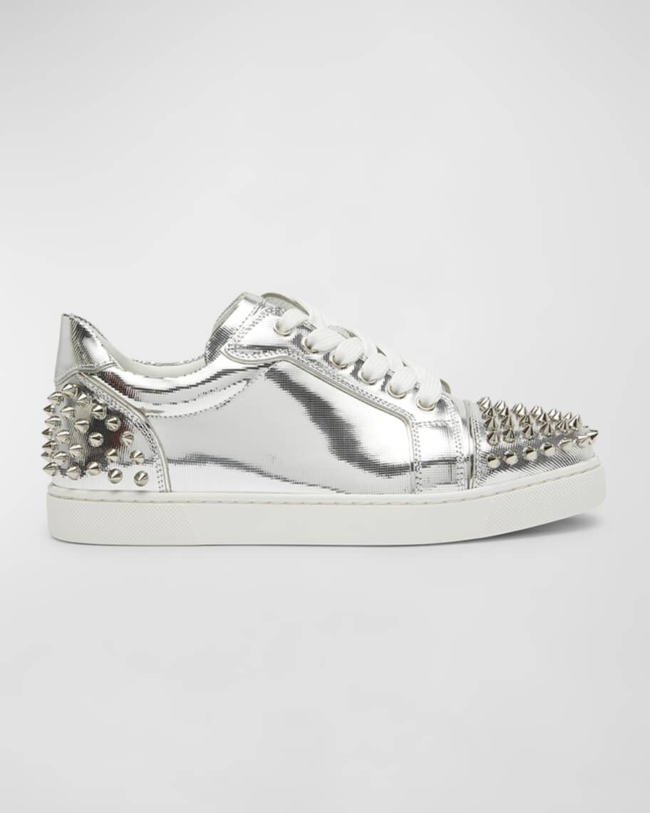

Низкие кроссовки Vieira Spike с эффектом металлик Christian Louboutin