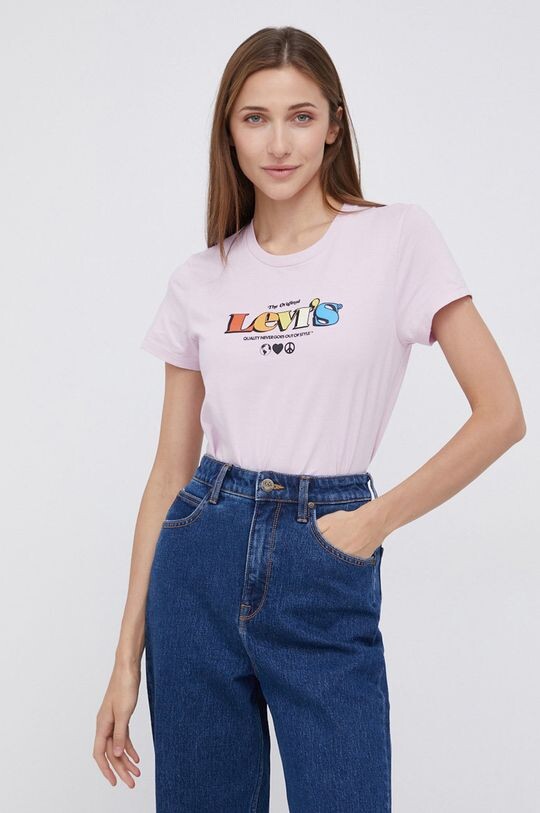 

Хлопковая футболка Levi's, розовый