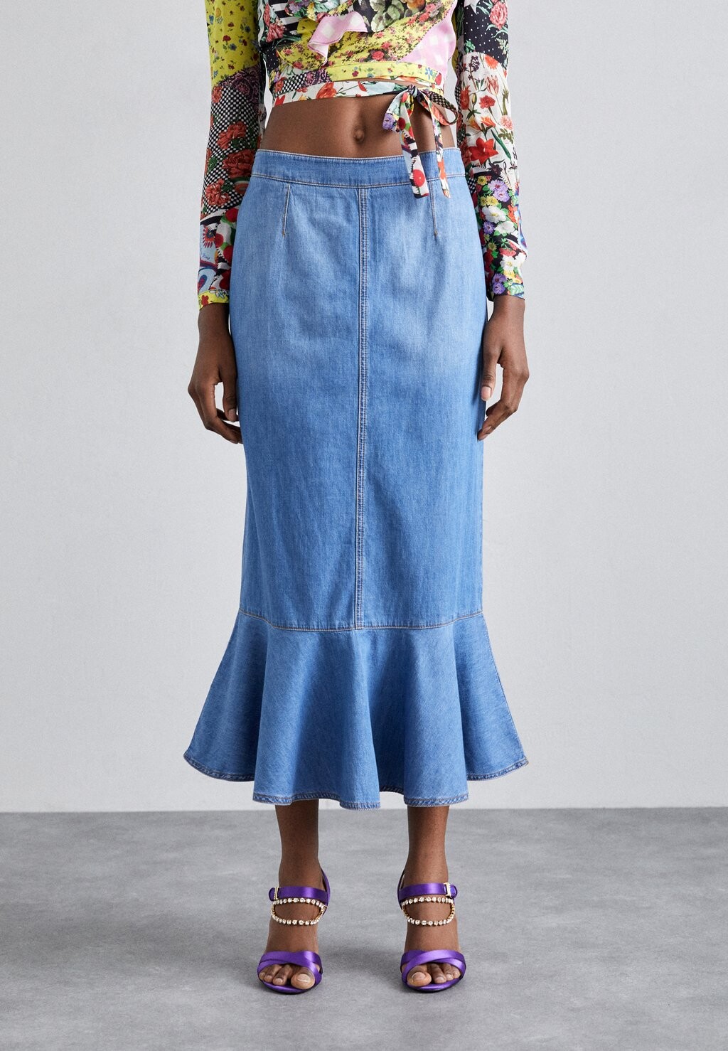 

Джинсовая юбка SKIRT MOSCHINO JEANS, синий деним