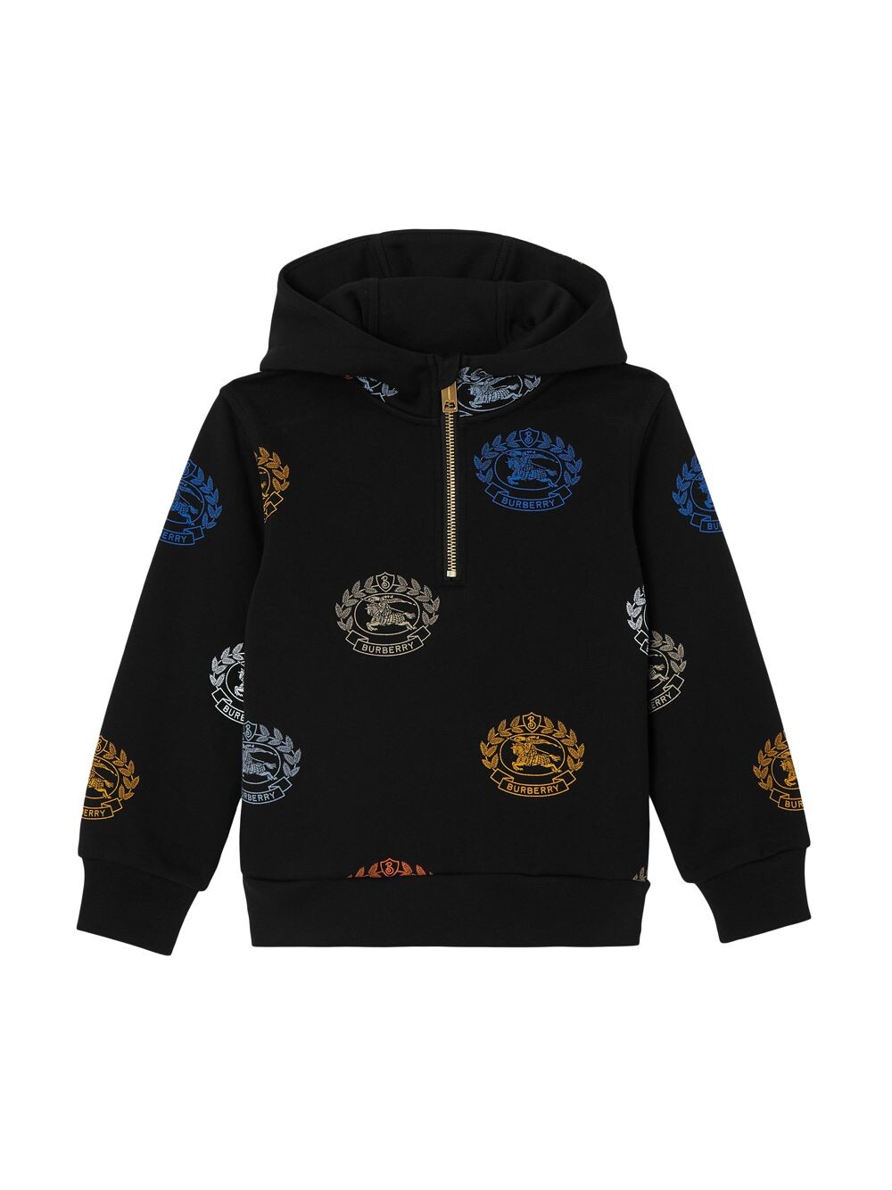 

Хлопковая худи с логотипом Little Boy's & Boy's Sidney Logo Burberry, черный