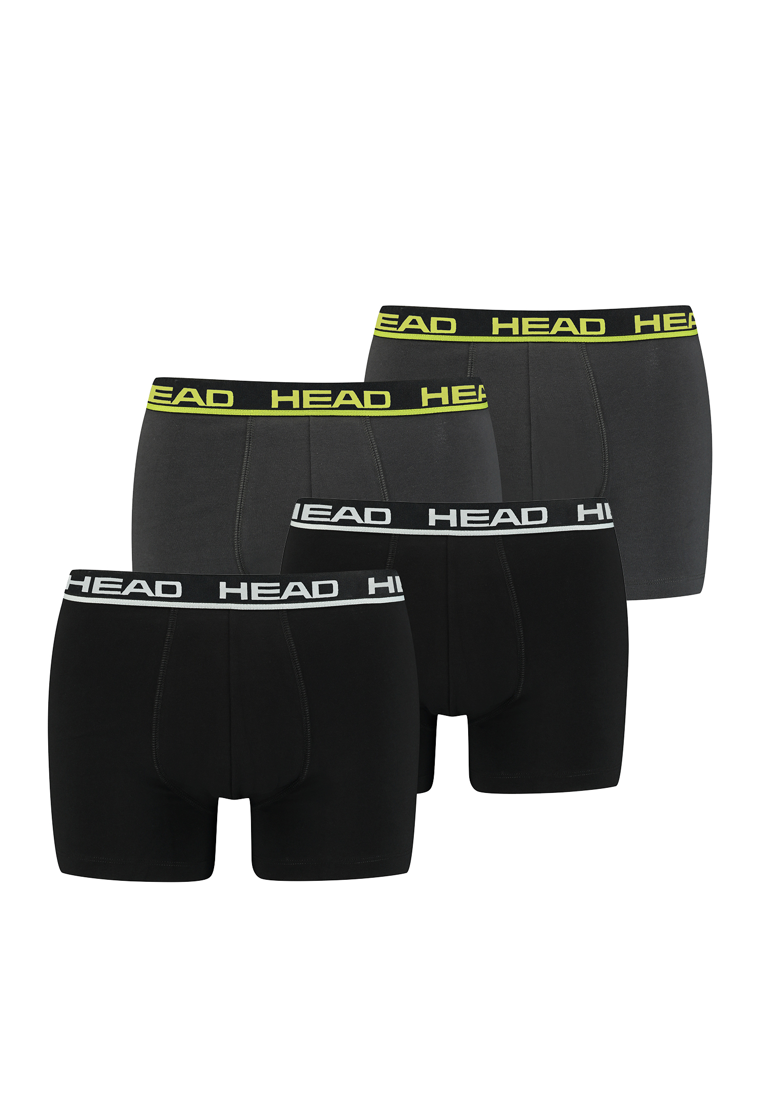 Боксеры HEAD Boxershorts Head Basic Boxer 4P, цвет Black/Phantom Lime