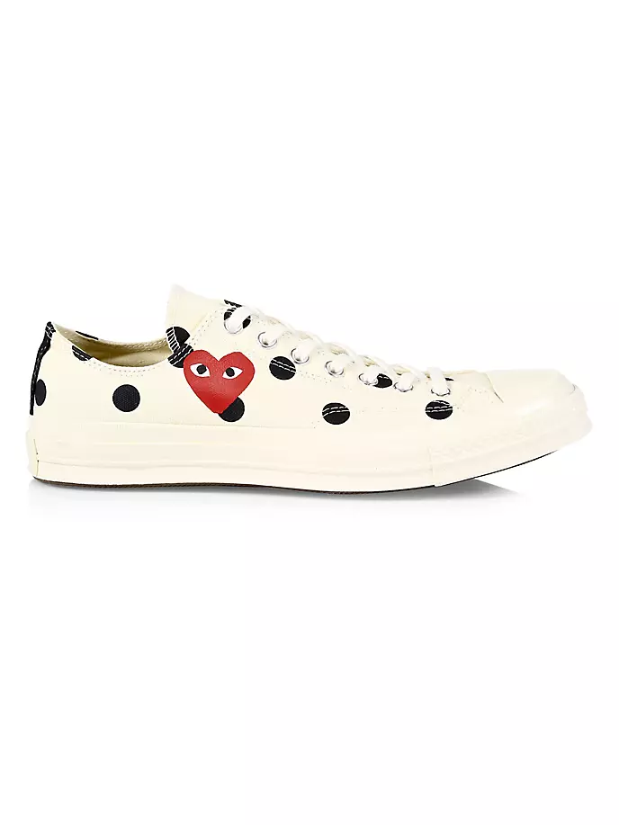 

Низкие кеды унисекс CdG PLAY x Converse Chuck Taylor All Star в горошек Comme Des Garçons Play, белый