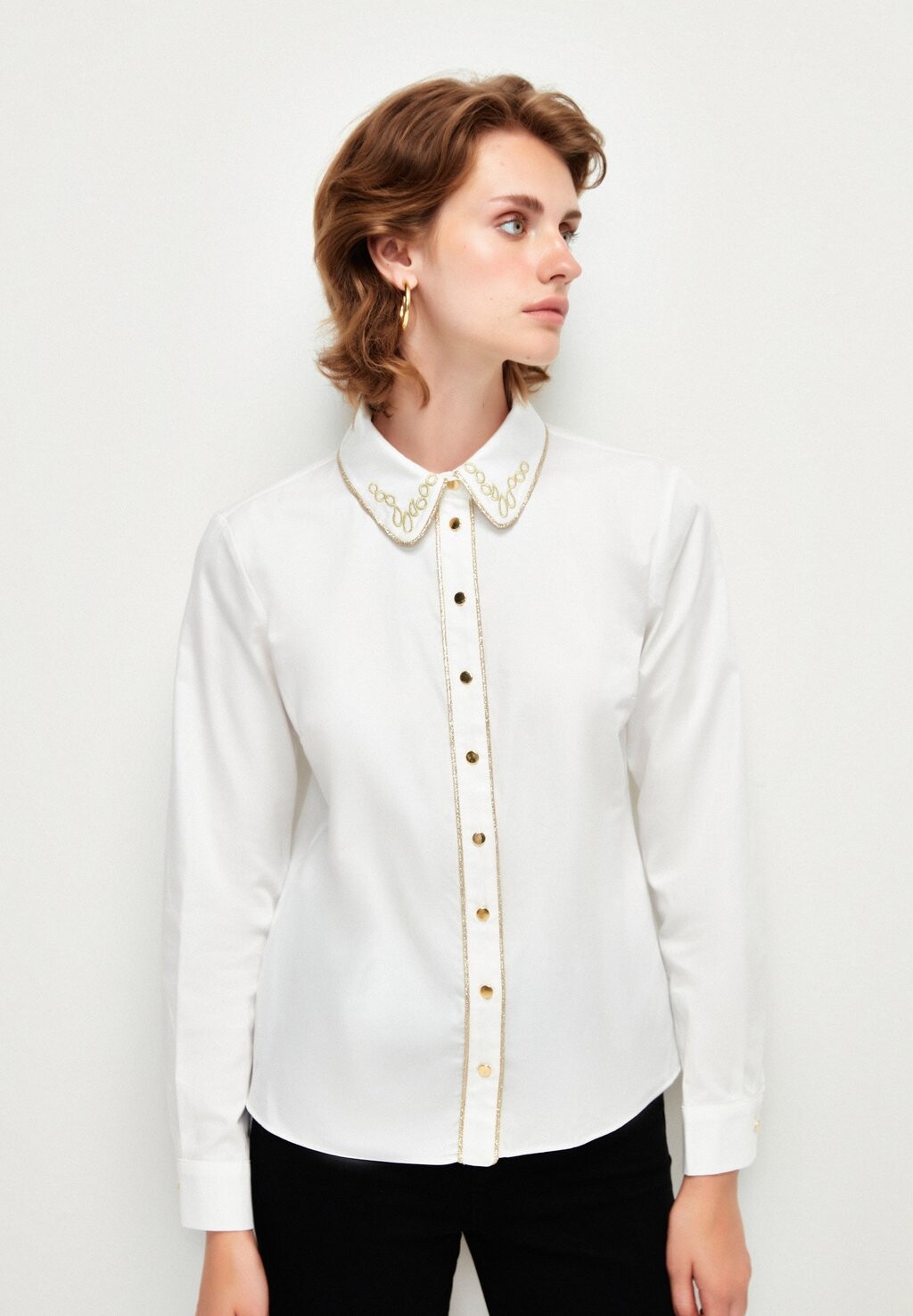 

Рубашка Embroidered Collar adL, белый