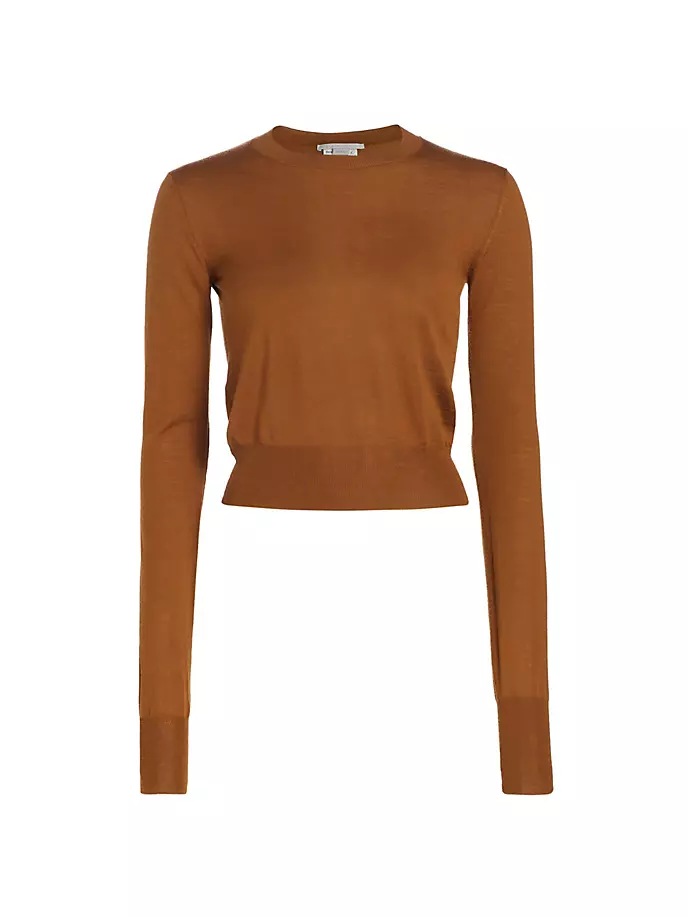 

Свитер с круглым вырезом из натуральной шерсти Stella Mccartney, цвет camel