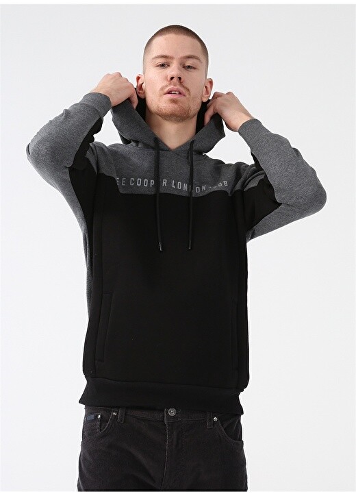 

Черная мужская толстовка с воротником с капюшоном Lee Cooper, Черный