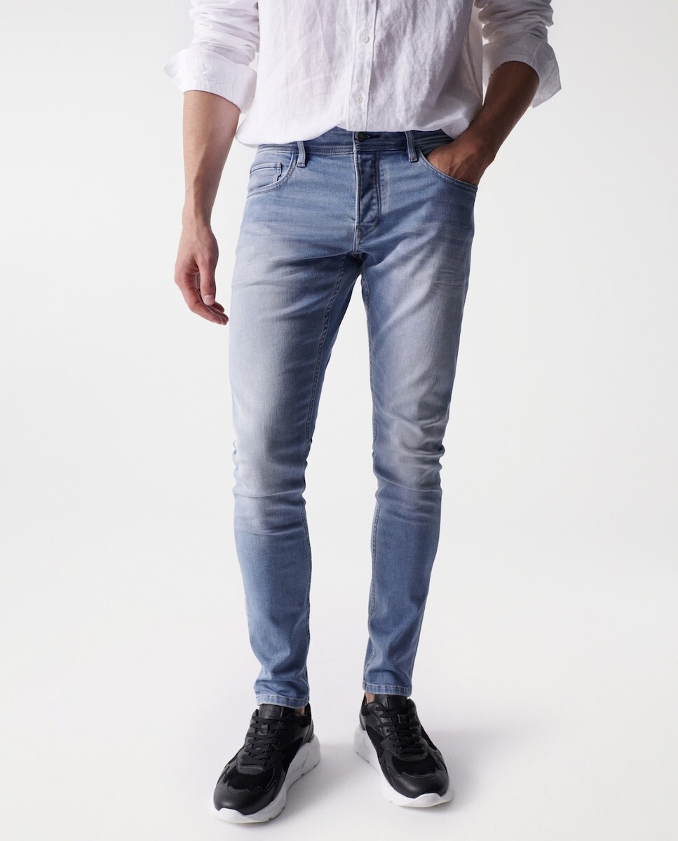 

Голубые мужские джинсы скинни Salsa Jeans, синий