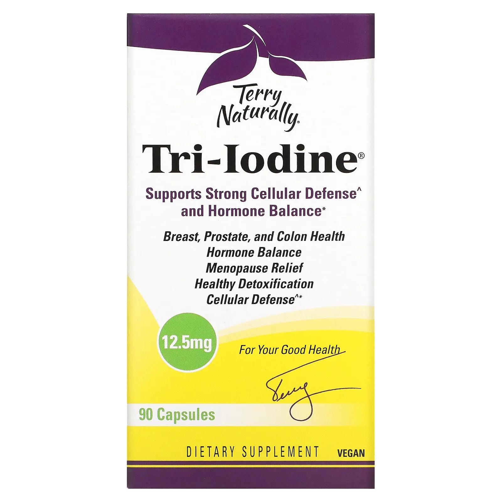 EuroPharma Terry Naturally Terry Naturally Tri-Iodine 12,5 мг 90 капсул terry naturally tri iodine 6 25 мг 90 капсул