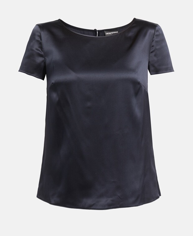 

Шелковая блузка-рубашка Emporio Armani, цвет Royal Blue