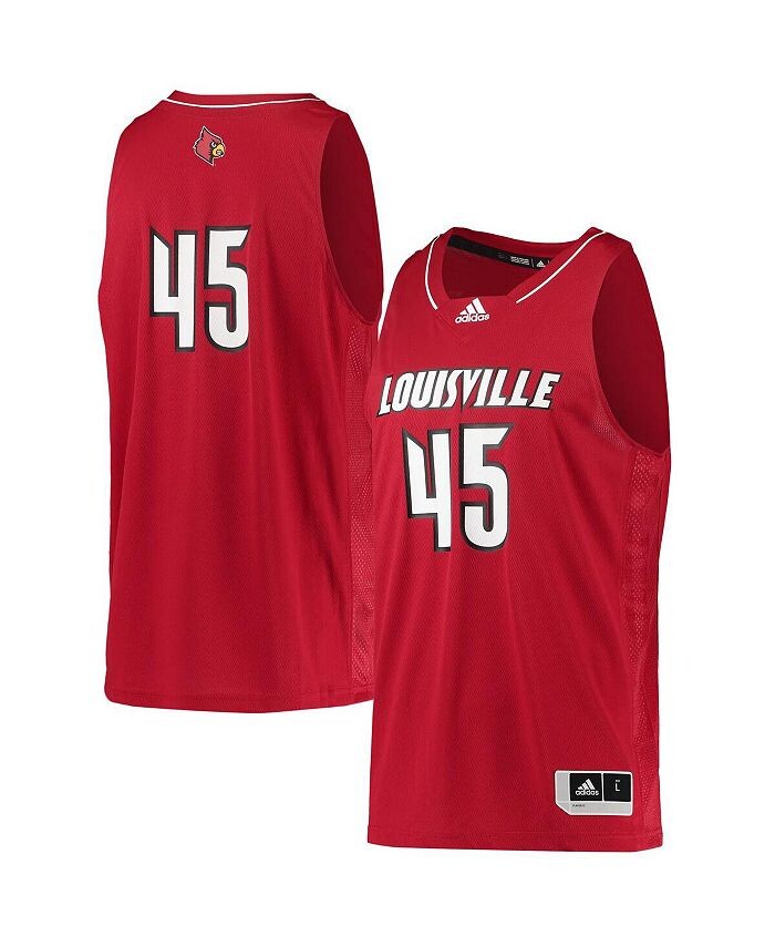 

Мужская баскетбольная майка номер 45 красная Louisville Cardinals Swingman adidas, красный