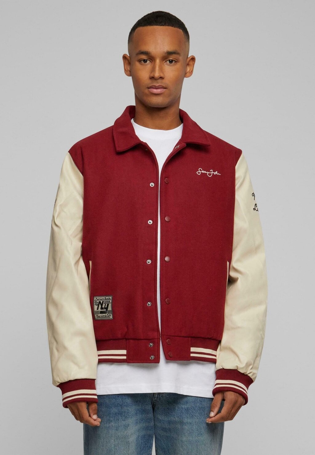 

Демисезонная куртка Sean John, цвет dark red light beige