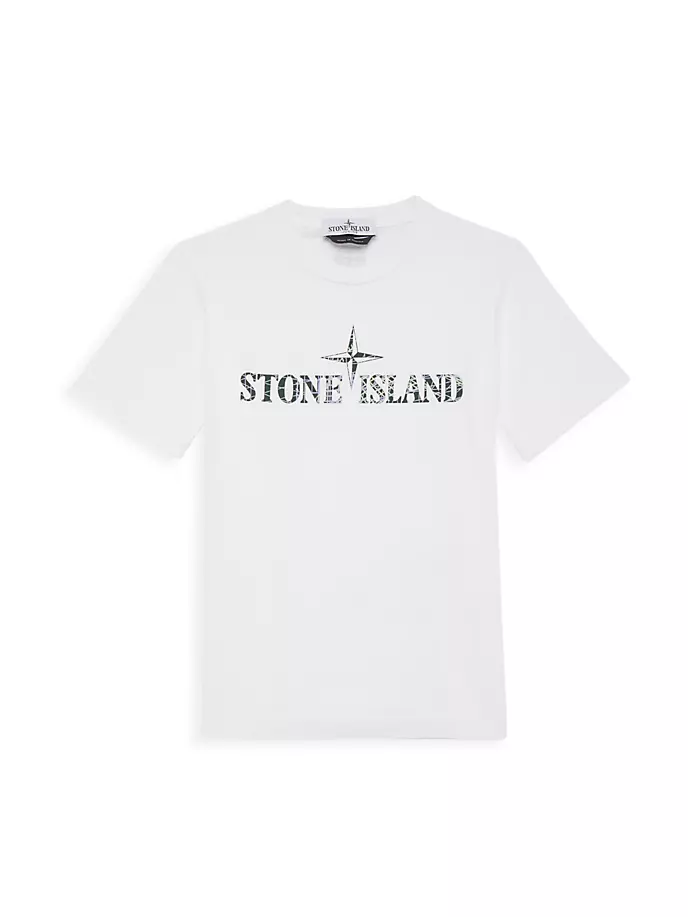 

Футболка с логотипом Little Boy's & Boy's Stone Island, белый