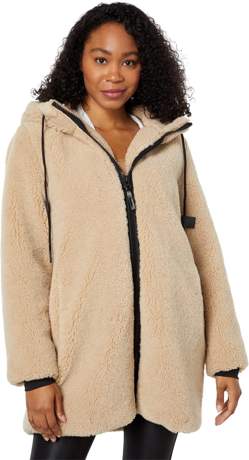 

Куртка Sanctuary Hooded Zip Front Sherpa, цвет Latte 1
