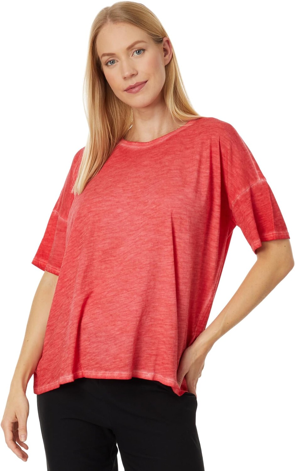 

Свободная футболка с круглым вырезом Eileen Fisher, цвет Grenadine