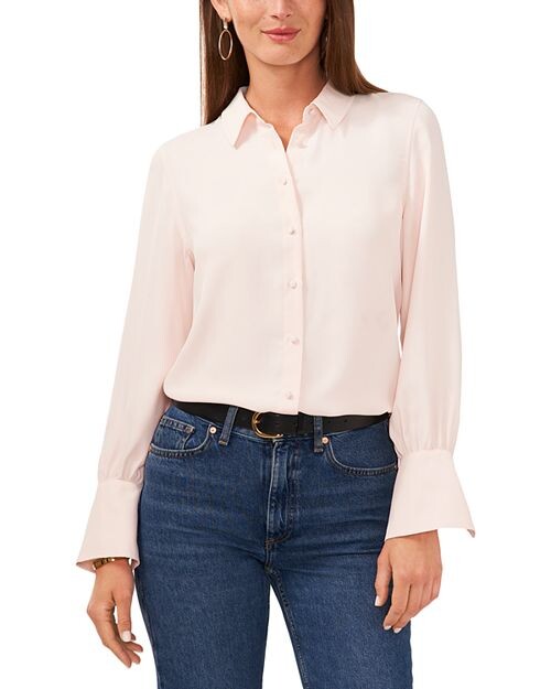 

Блузка с воротником и длинными рукавами VINCE CAMUTO, цвет Pink