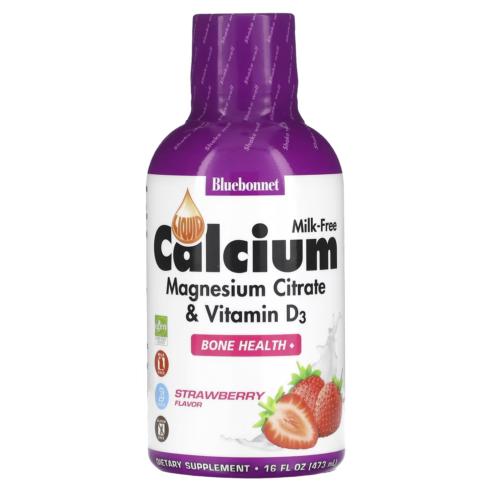 Жидкий цитрат, Bluebonnet Nutrition с клубникой, 473 мл капсулы nahrin vitamin d3 calcium 37 5 гр