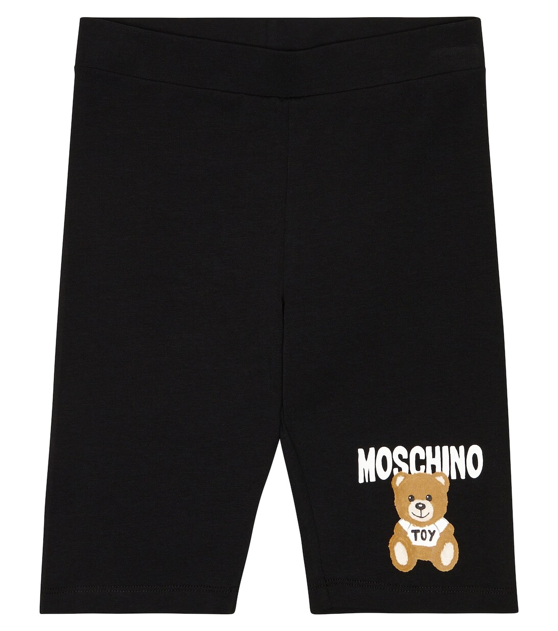 

Байкерские шорты из хлопкового джерси с принтом Moschino, черный