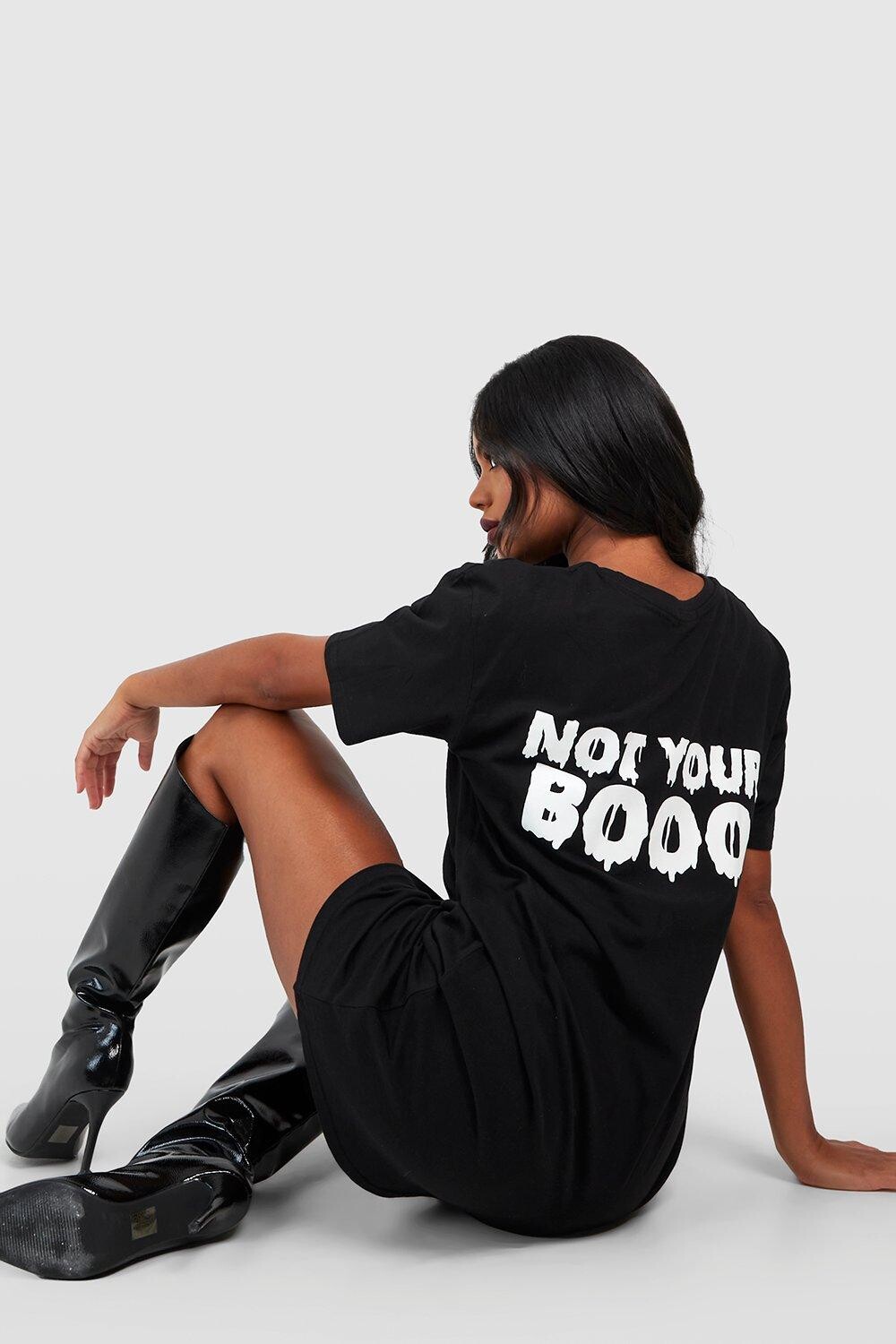 

Платье-футболка оверсайз not your boo Boohoo, черный