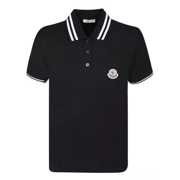 Футболка cotton polo shirt Moncler, черный