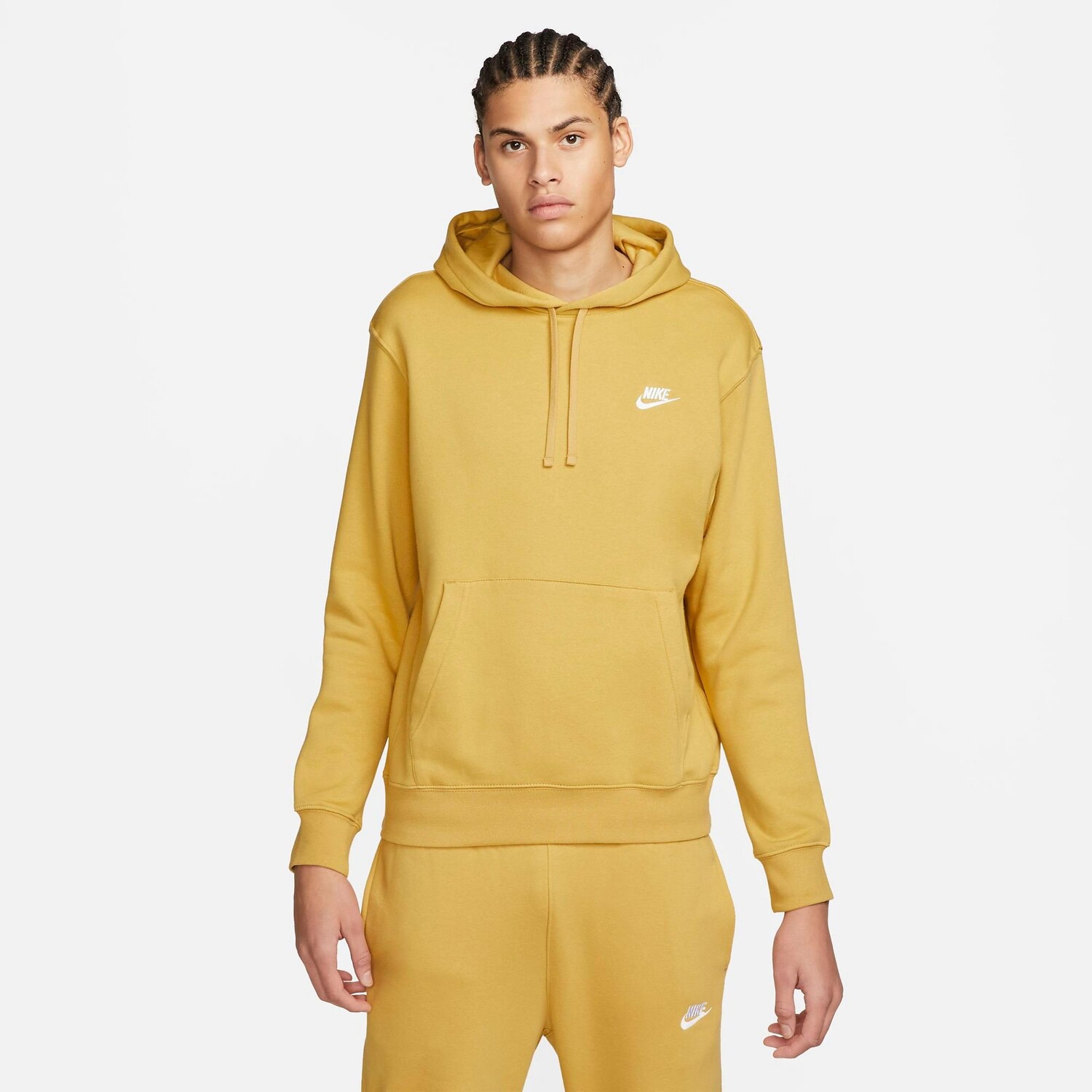 

Флисовая худи с вышивкой Nike Sportswear Club, желтый