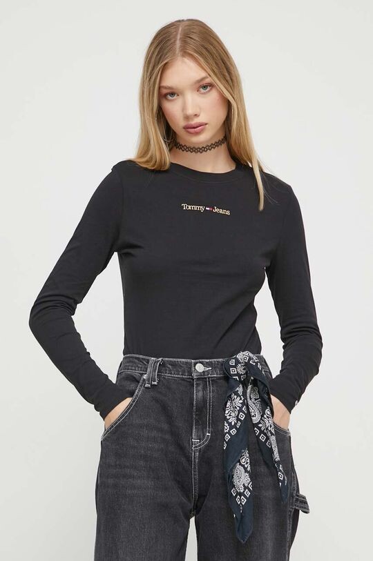 

Футболка с длинными рукавами, хлопок Tommy Jeans, черный