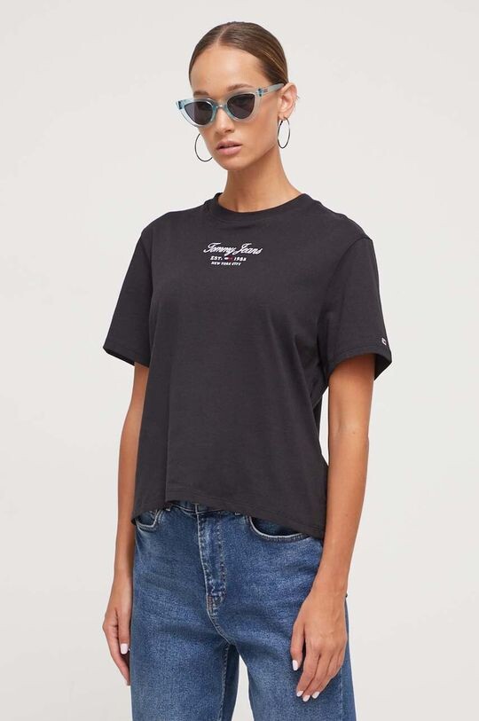 

Хлопковая футболка Tommy Jeans, черный