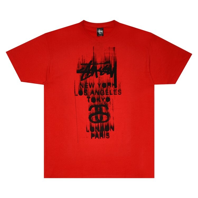 

Футболка Stussy World Tour Paint 'Bright Red', красный