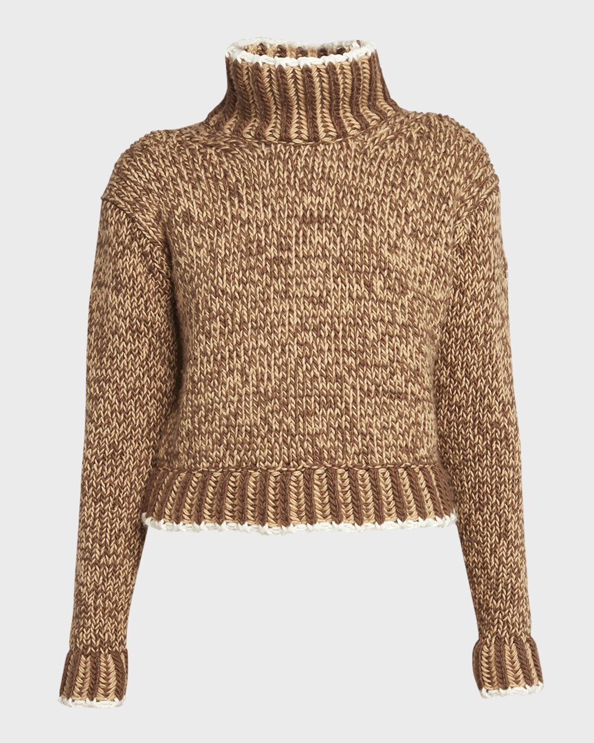 

Шерстяной свитер с воротником с узором Moncler, цвет Medium Brown