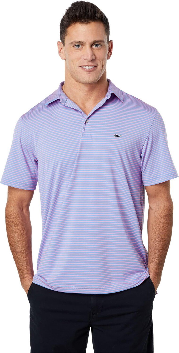 

Рубашка-поло Bradley Stripe Sankaty Polo Vineyard Vines, цвет Ocean Breeze/Neon Rosa