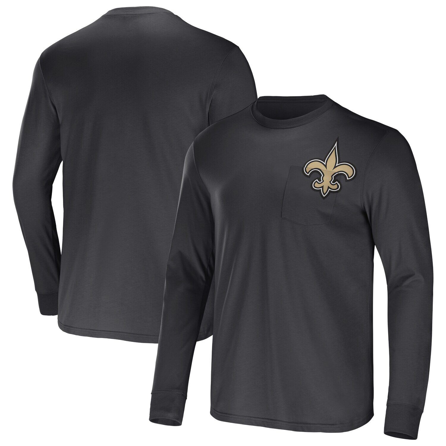 

Мужская футболка NFL x Darius Rucker Collection от Fanatics Charcoal New Orleans Saints Team с длинным рукавом