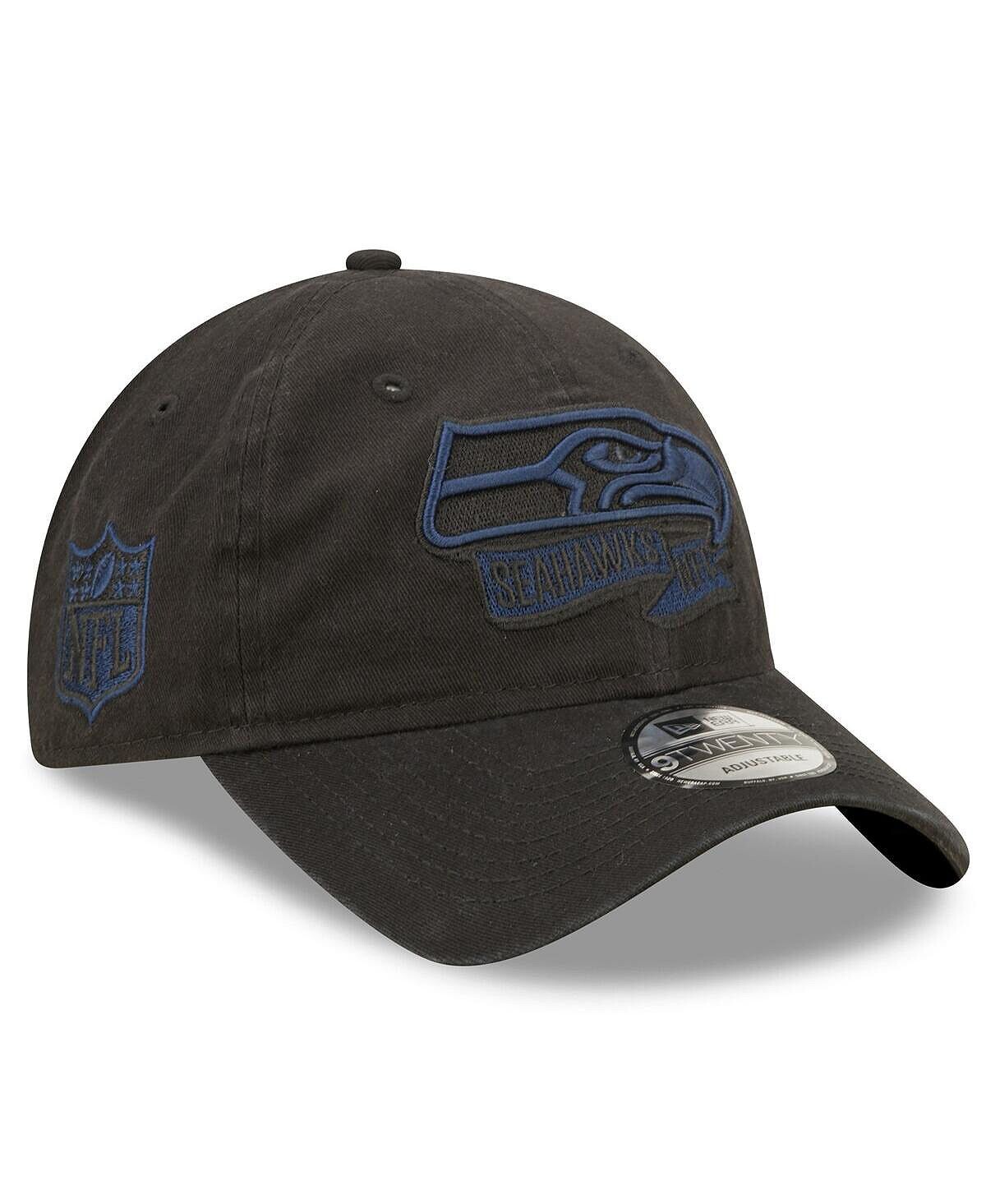 

Мужская черная кепка Seattle Seahawks 2022 с регулируемой боковой линией 9TWENTY New Era
