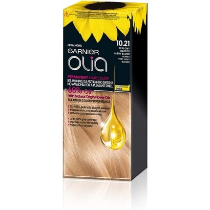 

Краска для волос Olia 10.21 Жемчужный Очень Светлый Блондин 0,16кг, Garnier