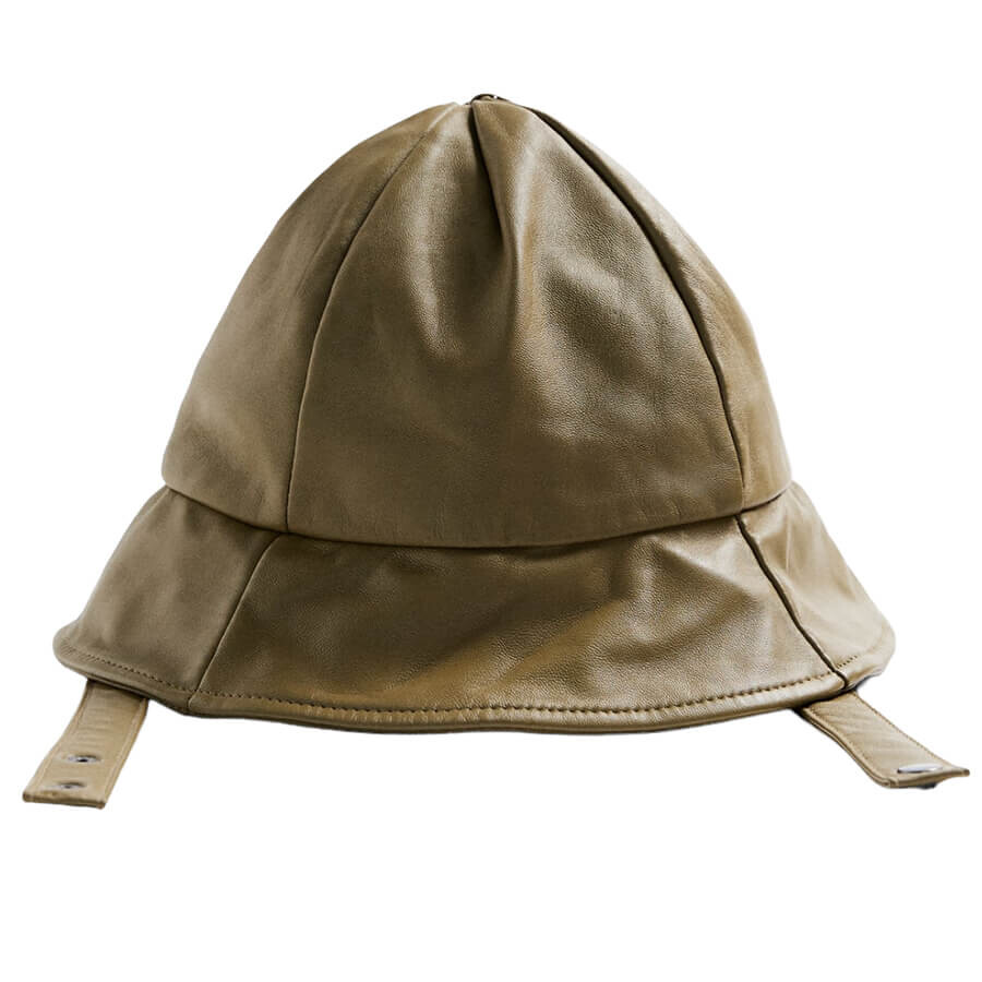 

Панама Zara Leather Bucket, хаки