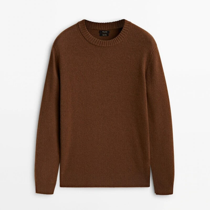 

Свитер Massimo Dutti Wool And Cashmere Blend, коричневый
